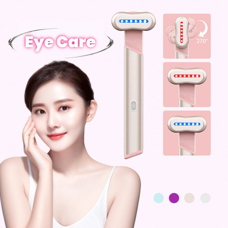 4 Colors Electric Eye Massager Red Blue Light Massage Eye Beautification Instrument Therapeutic Warmth Face Massage