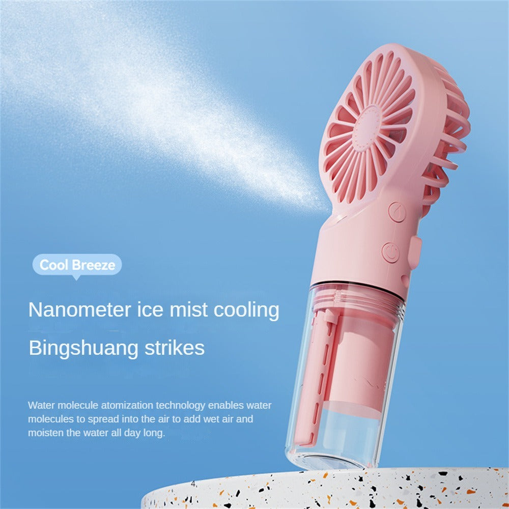 Strong Power Spray Humidification Small Mist Fan Humidification Usb Charging Portable Fan Icy And Refreshing Fan Water Supplement